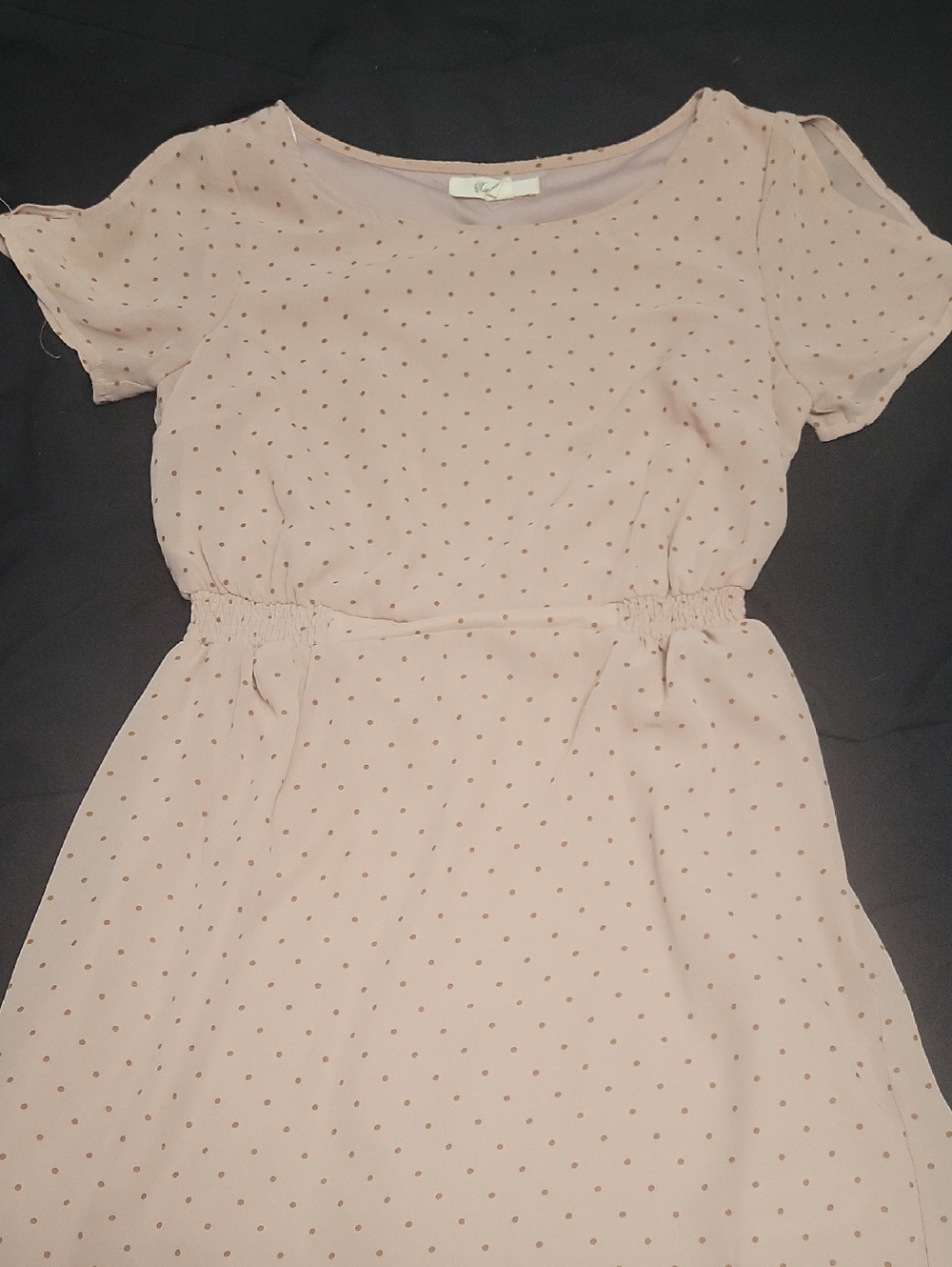 5/$20**Xai Small Pink Pplka Dot Boatneck Dress